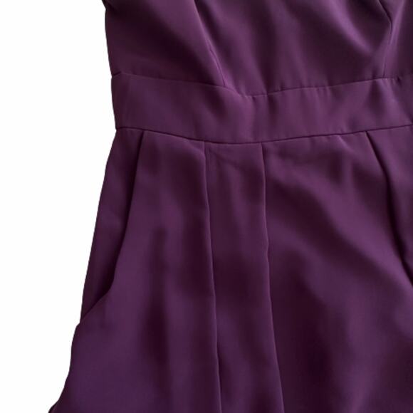 After Six Aubergine Spaghetti Strap Pleated Pocket Formal Dress 1514 Size 14 NEW - Picture 11 of 14